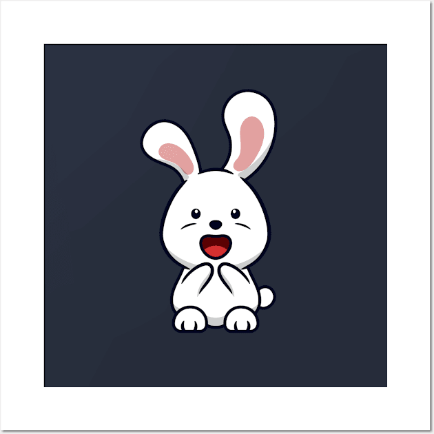 cute bunny cartoon Wall Art by garistipis